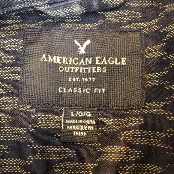 Mens American Eagle Navy Short Sleeve Shirt - Picture 11 of 16